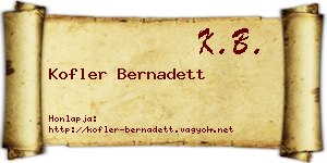 Kofler Bernadett névjegykártya